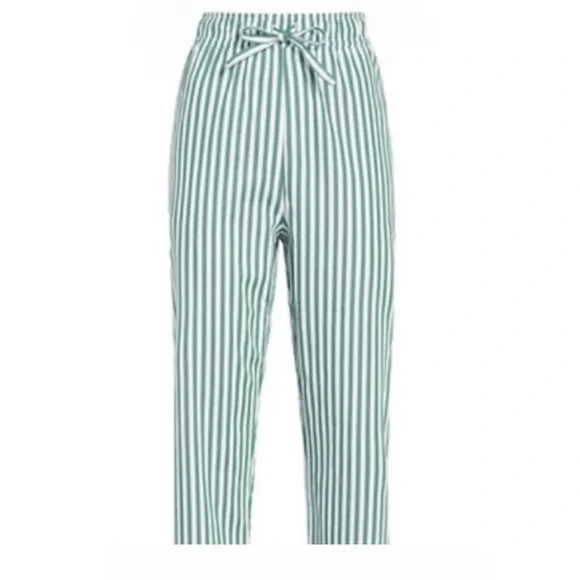 Hill House Cypress Striped Cropped Pajama Pants size Medium Cotton Lightweight - Picture 1 of 6